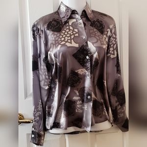 Gray silk blouse Paolo Santini 12